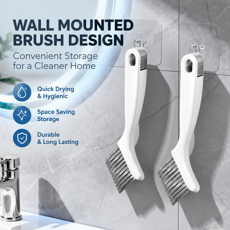 2-in-1 V-shaped brush head for cleaning narrow gaps