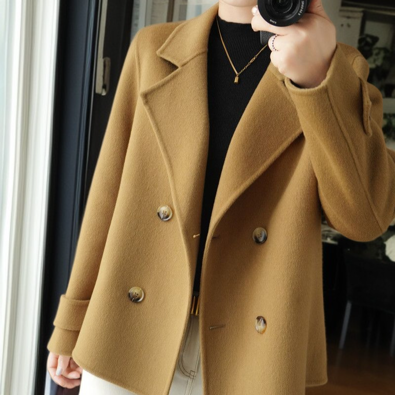 ツイードジャケット ショートコート 秋冬コート ルーズツイードジャケット