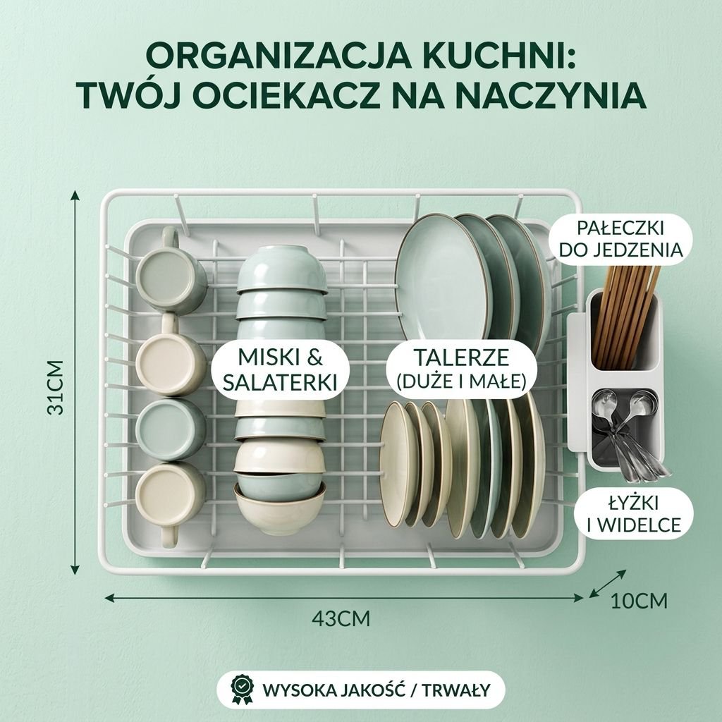 Stojak na naczynia kuchenne i pałeczki do przechowywania