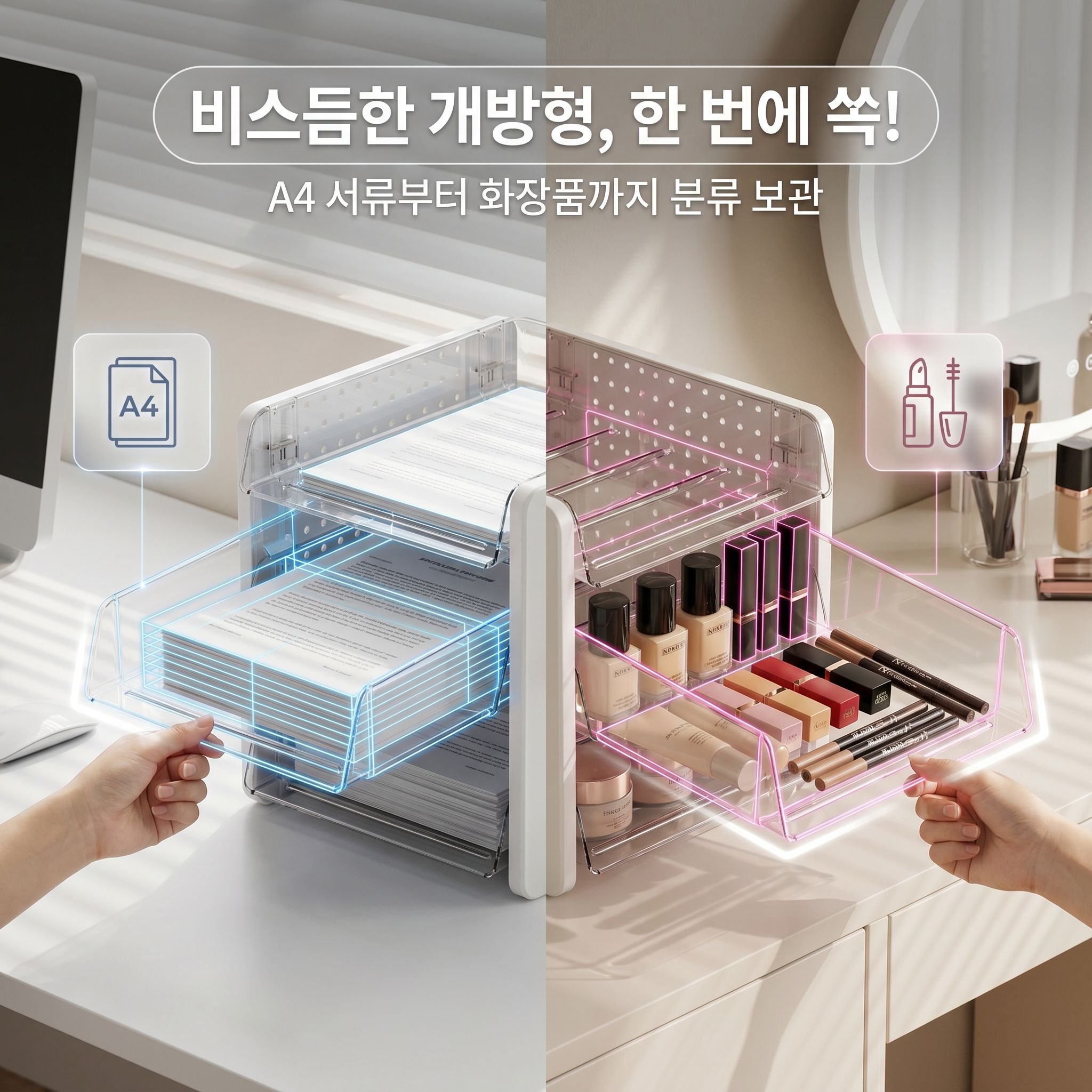 사무실 파일 정리대 데스크 수납 아이템