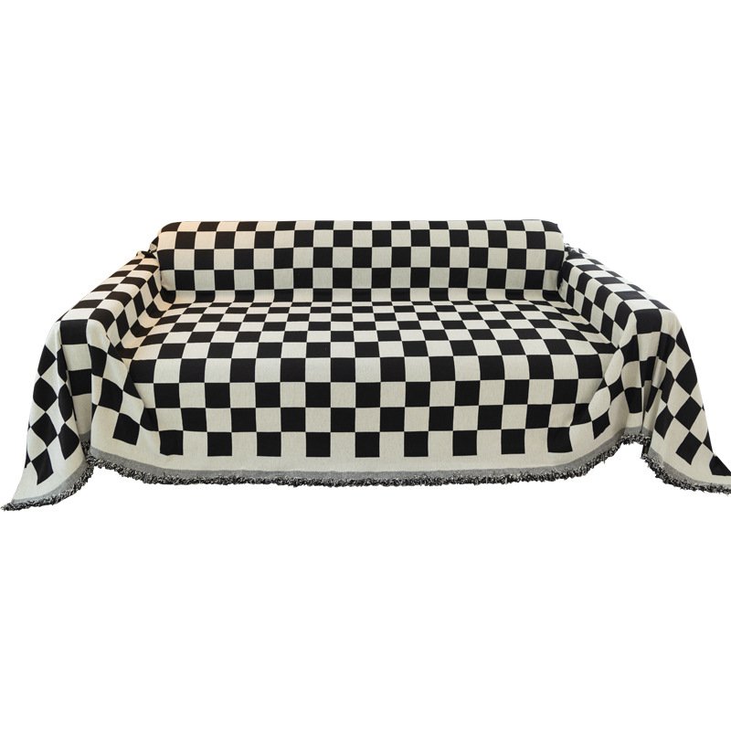 Black and White Checkered Sofa Cushion