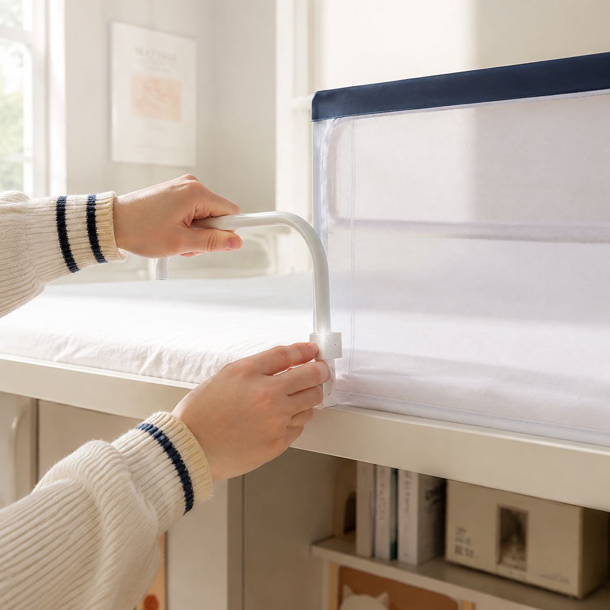 Dormitory antifall zipper type upper and lower bunk dust blackout curtain antimosquito net