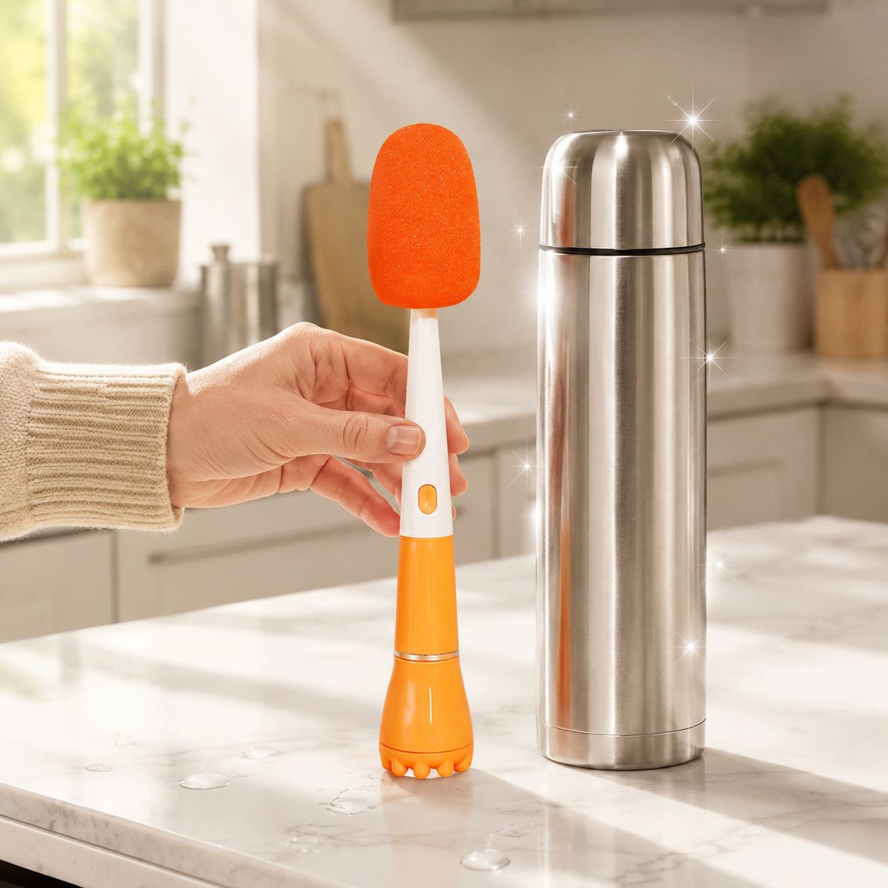 Three-in-One Household Cleaning Brush Long Handle Crevice Cup Brush