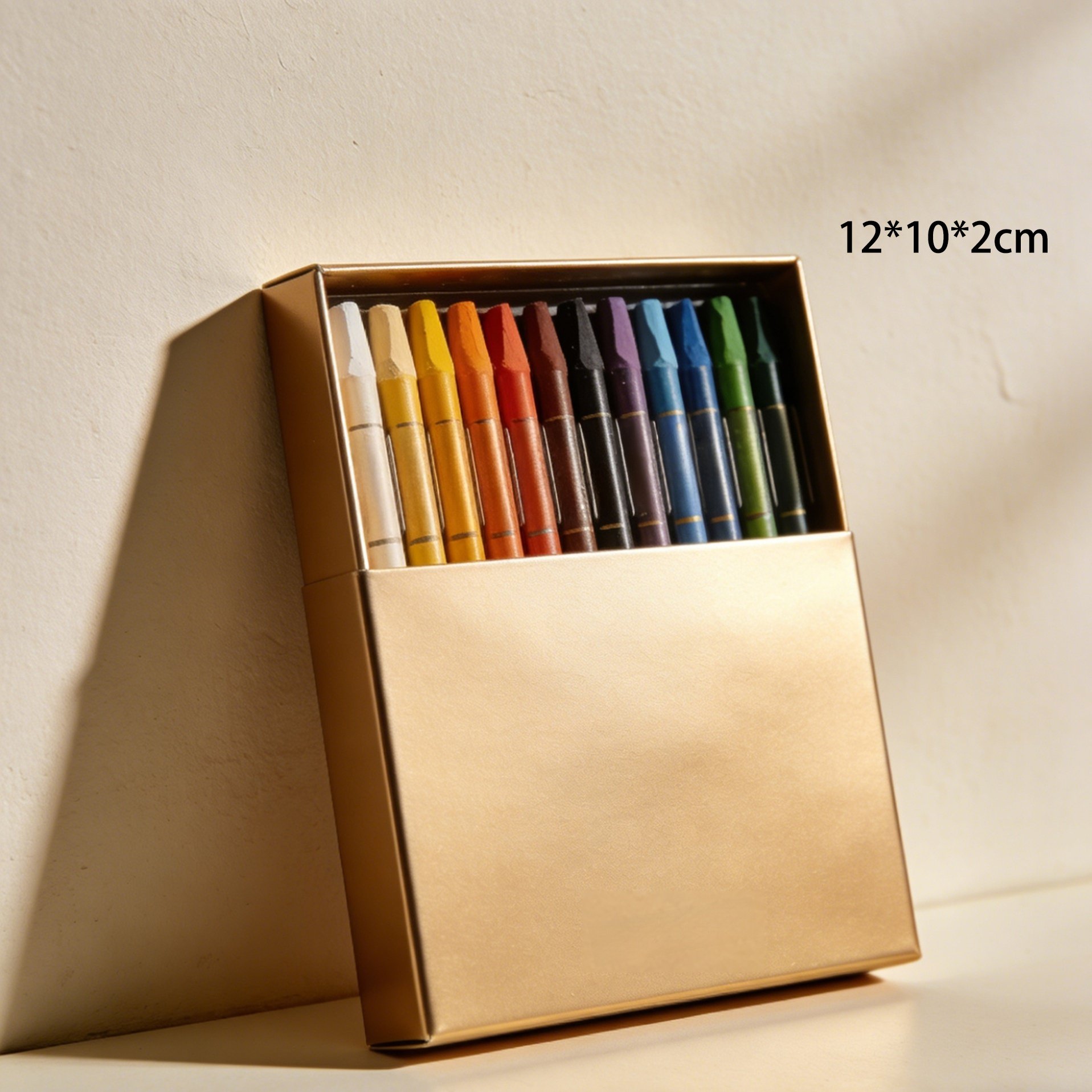 12-Farben Ölpastellstifte goldene Box Set Vorderansicht