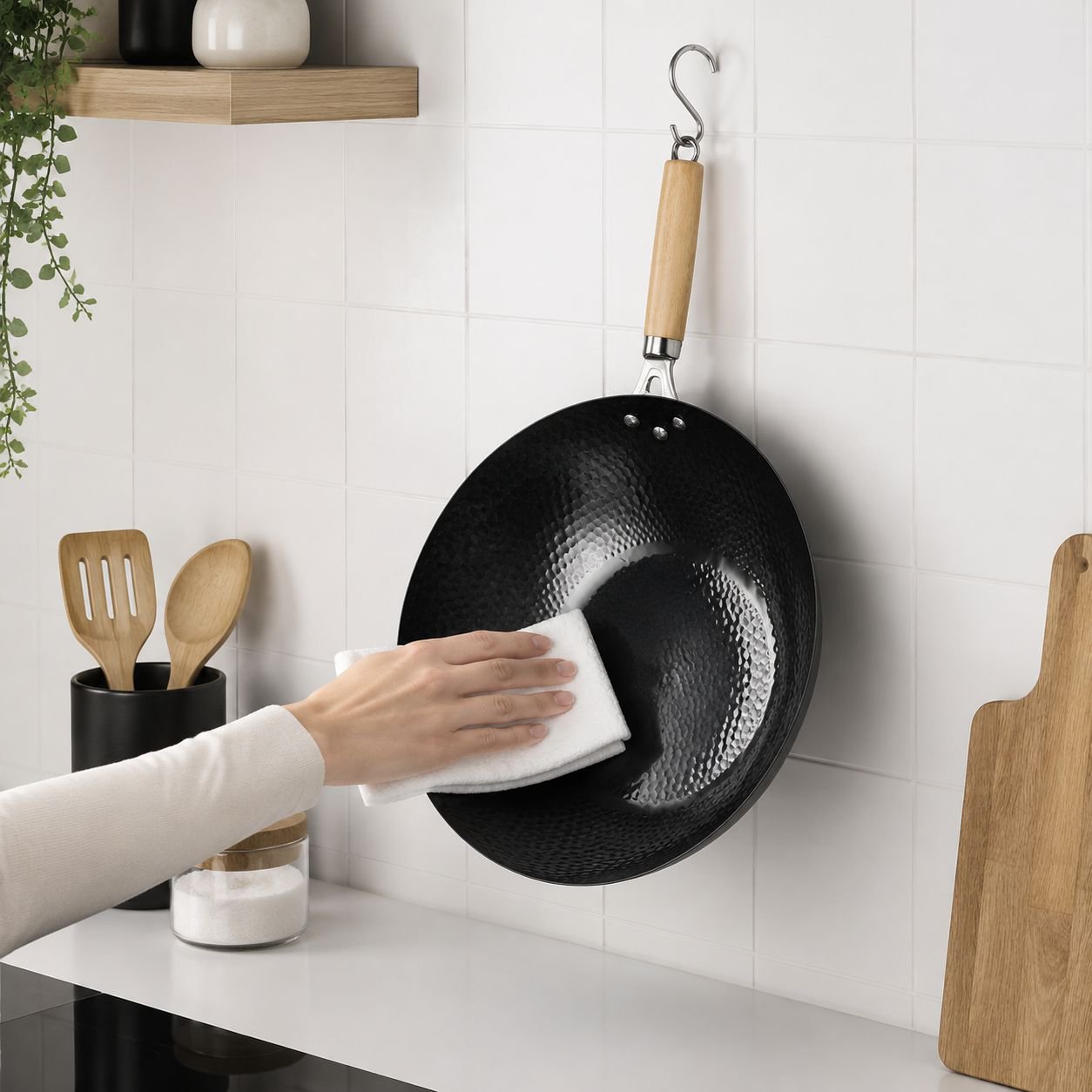 Humanized Handle Uncoated Nonstick Pan for Healthy Cooking