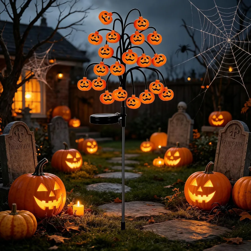 JMY-Halloween Solar Pumpkin Branch Lamp