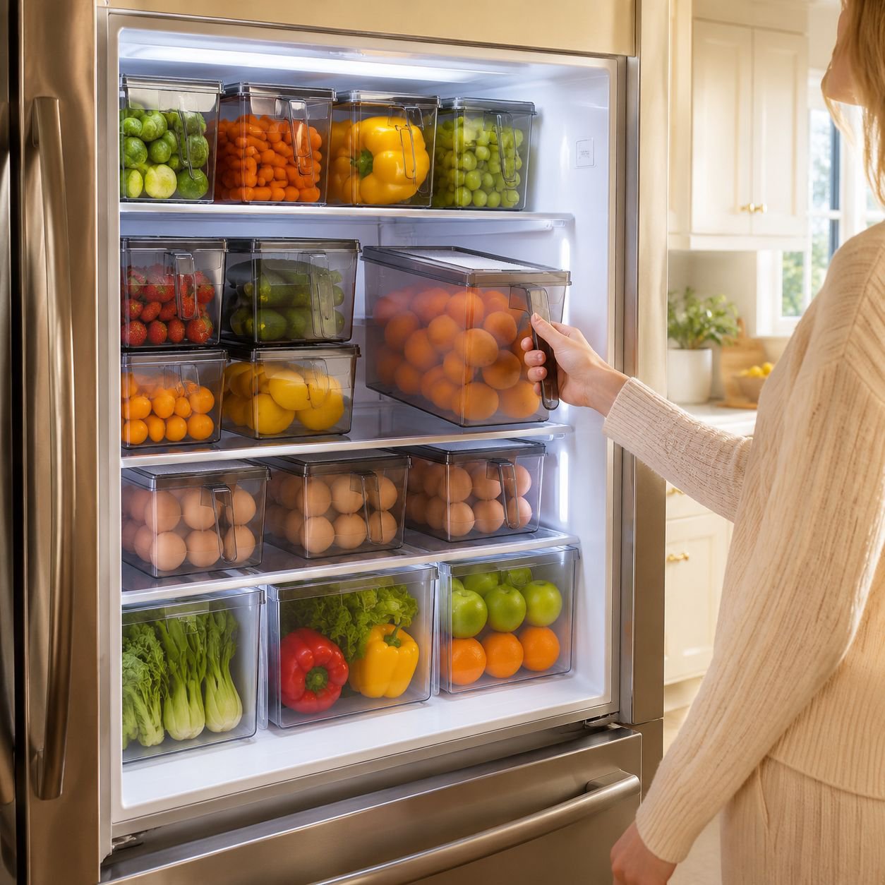 Easy to clean multi-functional storage box for fridge