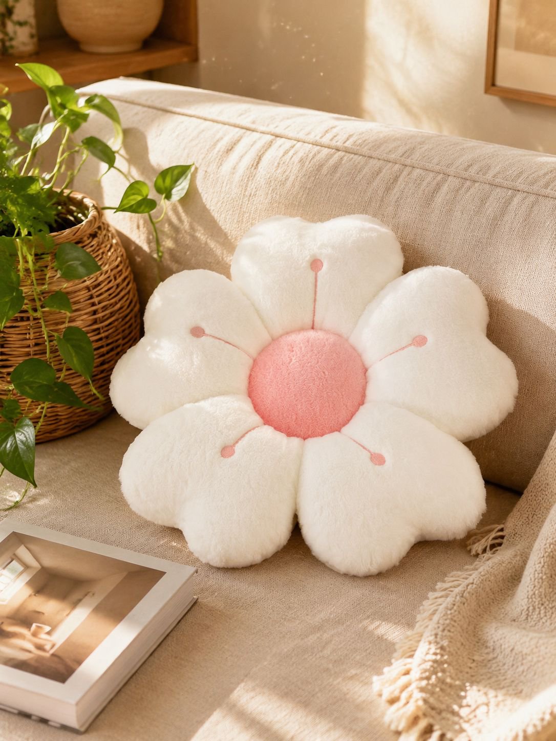 Colorful flower cushion for living room