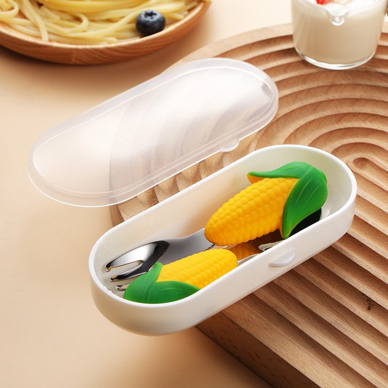 寶寶餵養勺叉組合草莓圖案