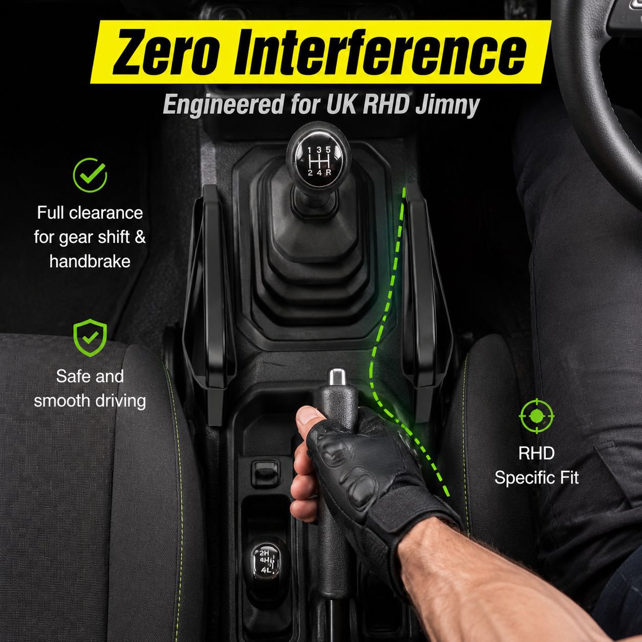 Jimny Center Console Gear Shift Storage Box (2pcs, Black)