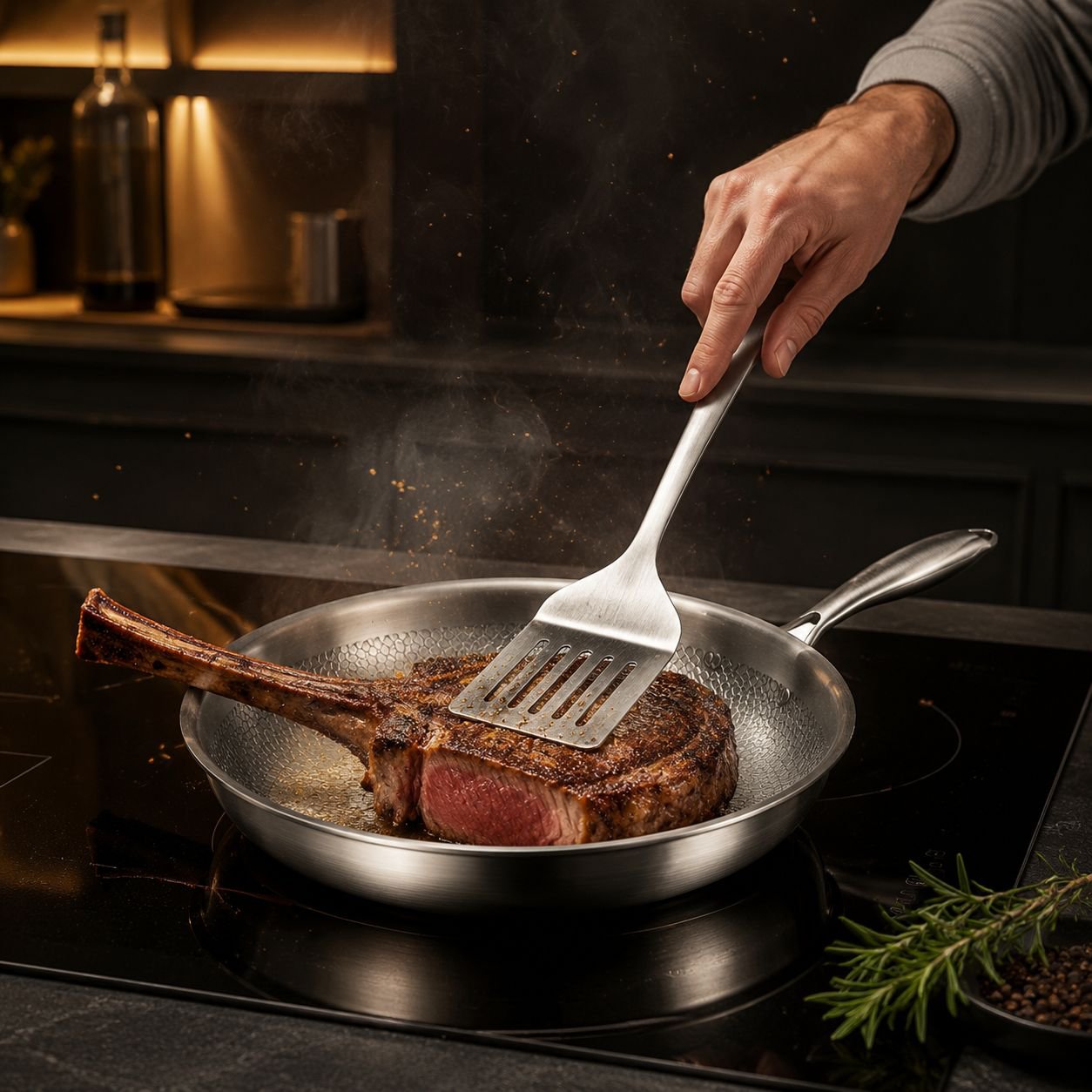Uncoated Non-stick Frying Pan