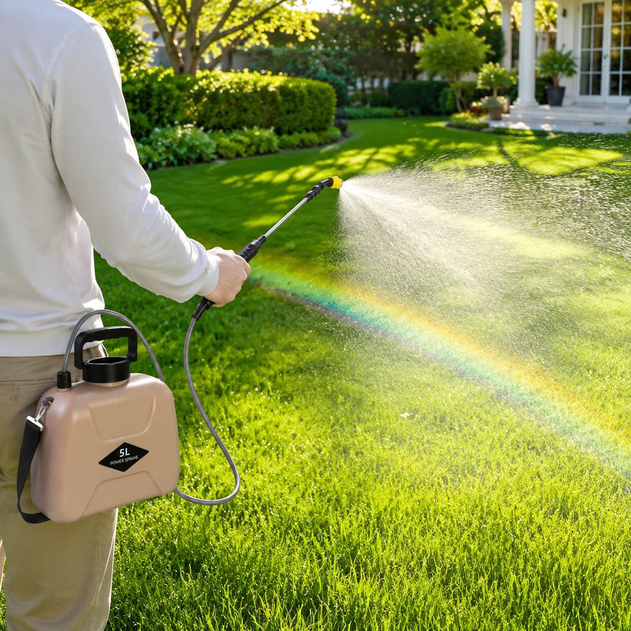 Easy-to-fill electric spray pot with wide opening