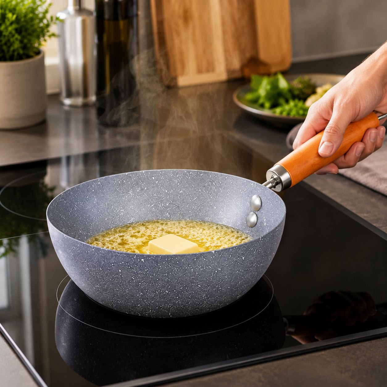 Antihaft Mini-Bratpfanne mit Marmor-Muster