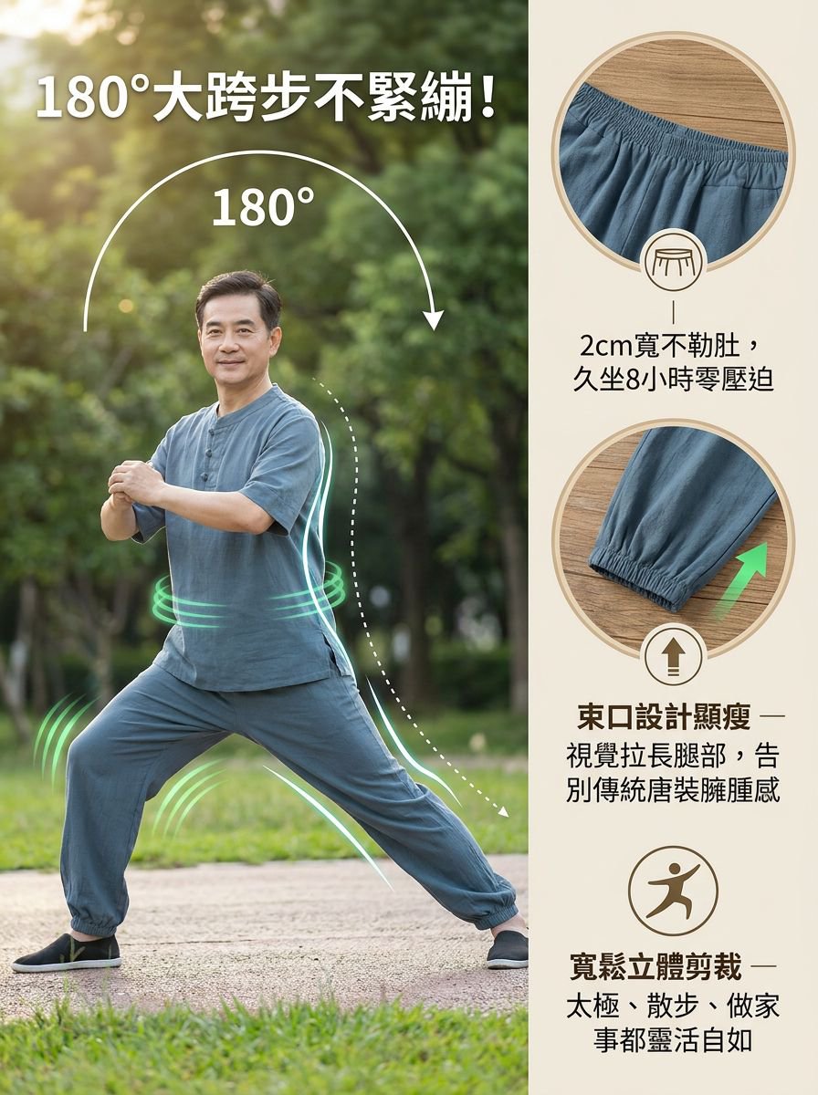 男士復古手工盤扣休閒套裝