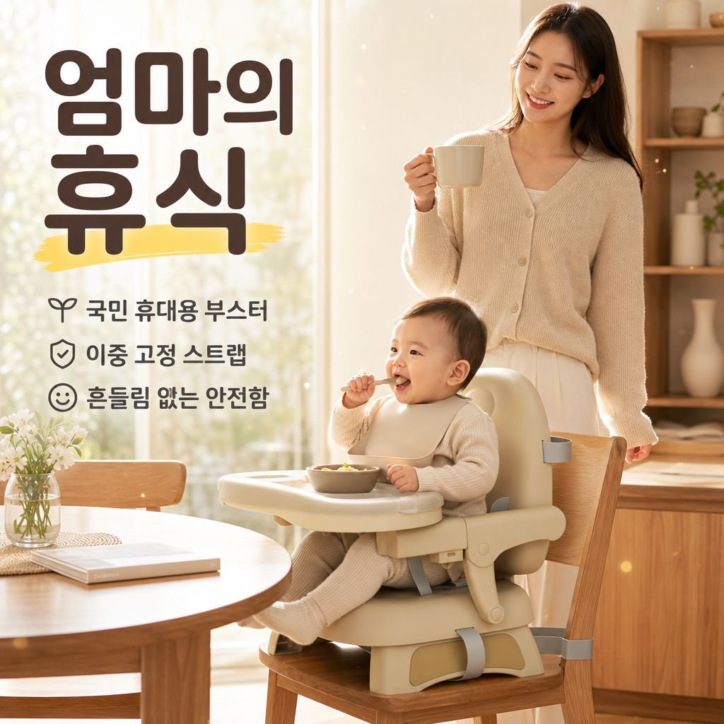 아기 다기능 식사 의자 접이식 어린이 의자 3in1 디자인 높이 조절 미끄럼 방지 경량 수납 용이