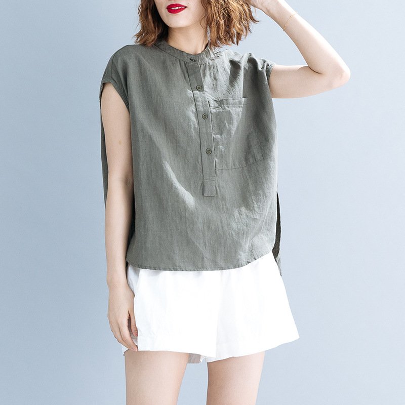 【綿麻シャツ】綿麻素材、柔らかく快適、エレガント