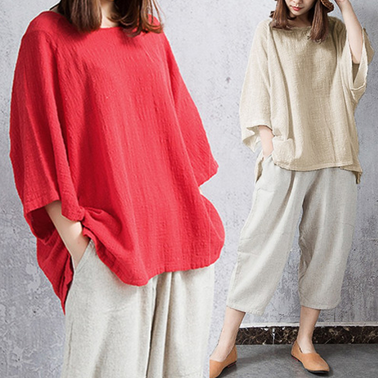 【綿麻シャツ】清涼感抜群  快適・爽やか・通気  全3色