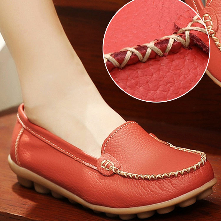 (ราคาพิเศษขายขาดทุน) รองเท้าหนังวัวสำหรับผู้หญิงอ่อนนุ่ม ใส่สบาย หนังวัวคุณภาพสูง รับประกันคุณภาพ