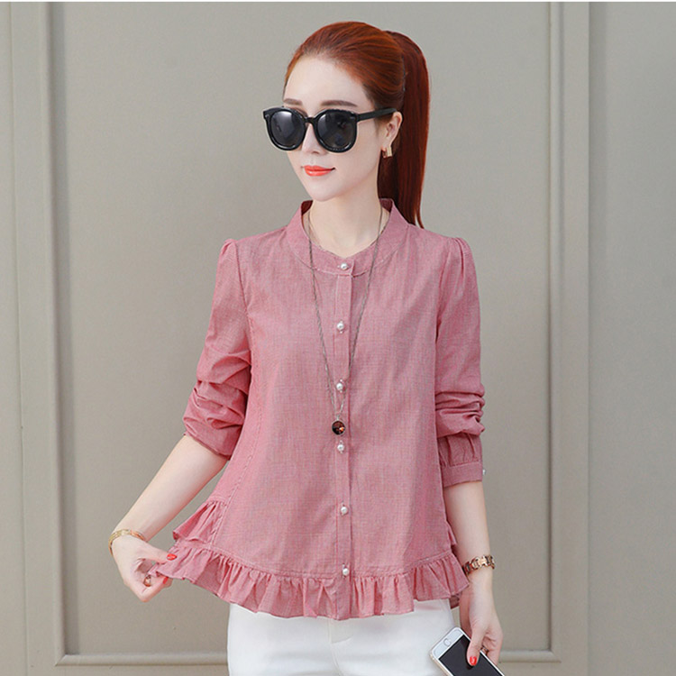 เสื้อเชิ้ตผู้หญิงผ้าฝ้ายสไตล์วินเทจ