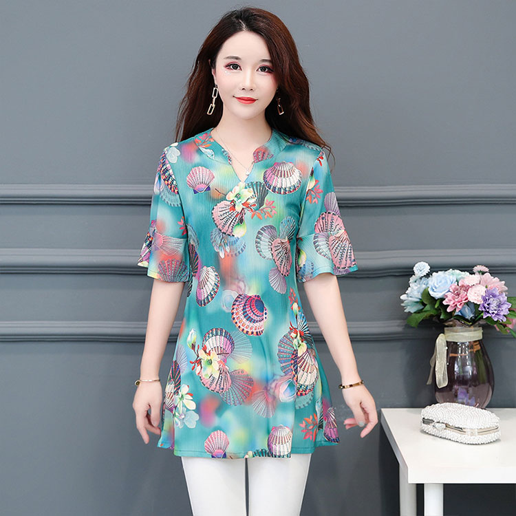 เสื้อชีฟองยาวกลางแบบหลวม