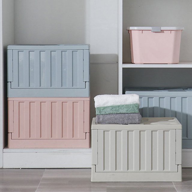 折り畳みフタ付き収納ボックス