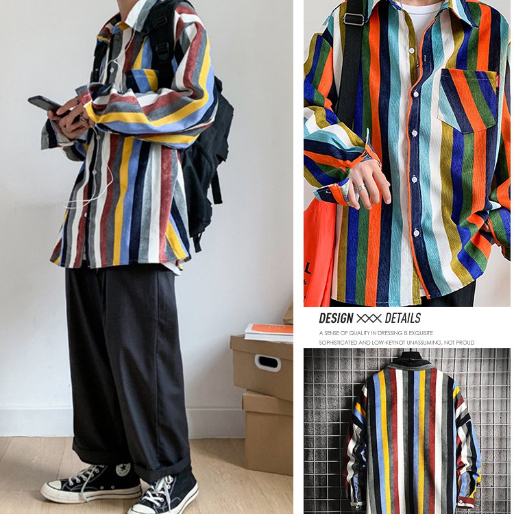 ストライプゆったりシャツ