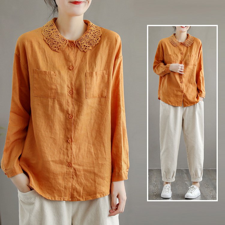 綿麻長袖シャツ