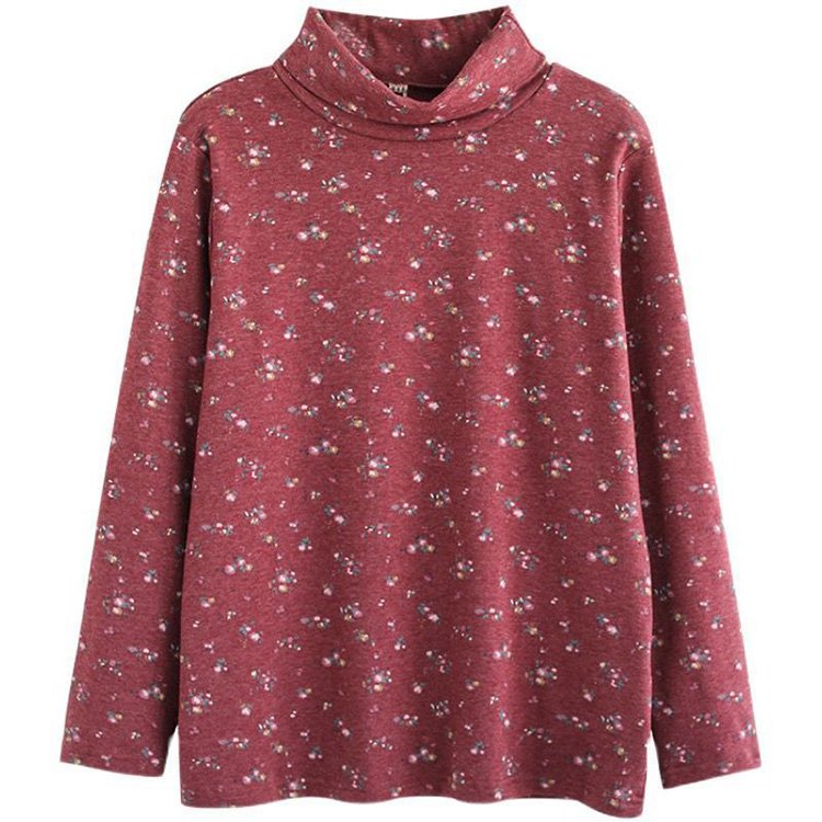 เสื้อยืดคอเต่าพิมพ์ลายคอตตอน