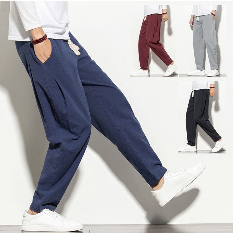 캐주얼 면 린넨 팬츠