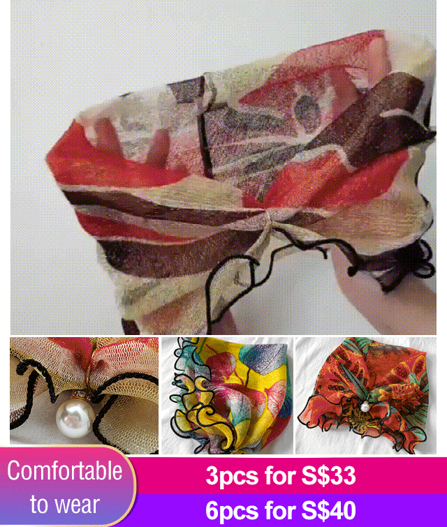 Pearl silk scarf neck warmer