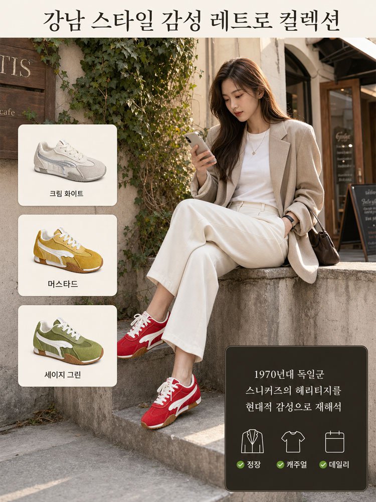 티 안 나게 키 커지는 시원한 메쉬 독일군 여성 스니커즈