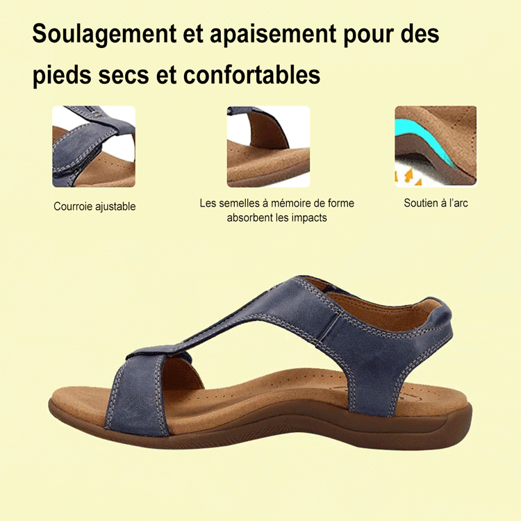 Sandales plates avec soutien de la voûte plantaire