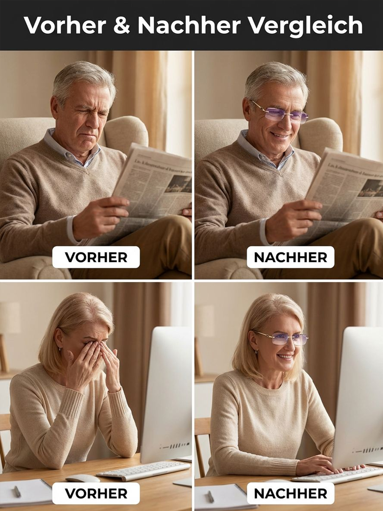 [Sehanpassende] Anti-Blaulicht-Lesebrille – Je länger Sie hinsehen, desto klarer wird es.