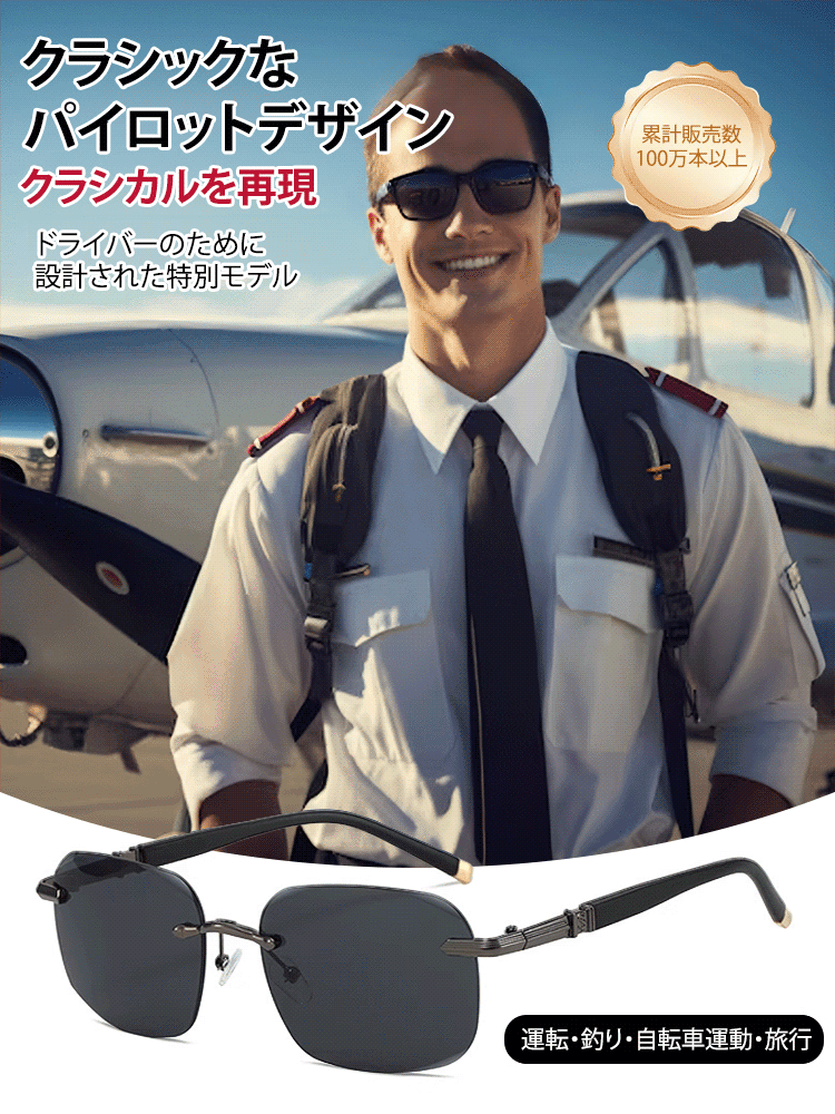 パイロット高精細偏光サングラス