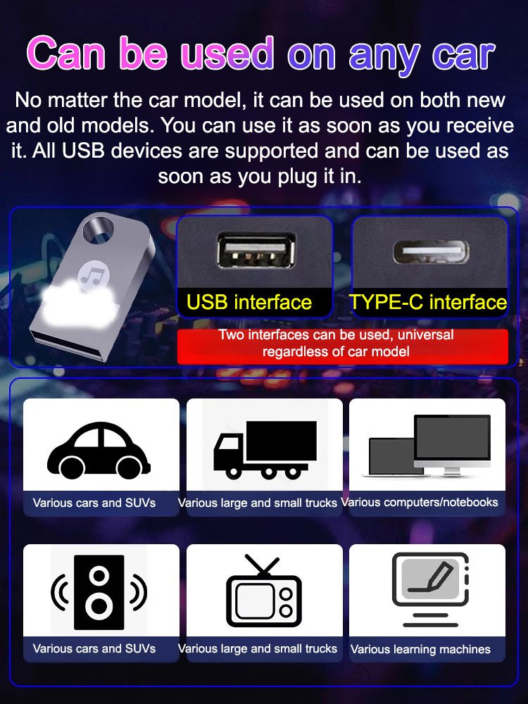 【Car Music USB Flash Drive】High Quality Popular Songs USB Flash Drive