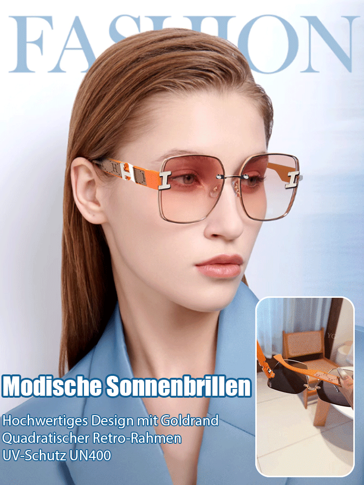 Rahmenlose Sonnenbrille mit zweifarbigem Farbverlauf
