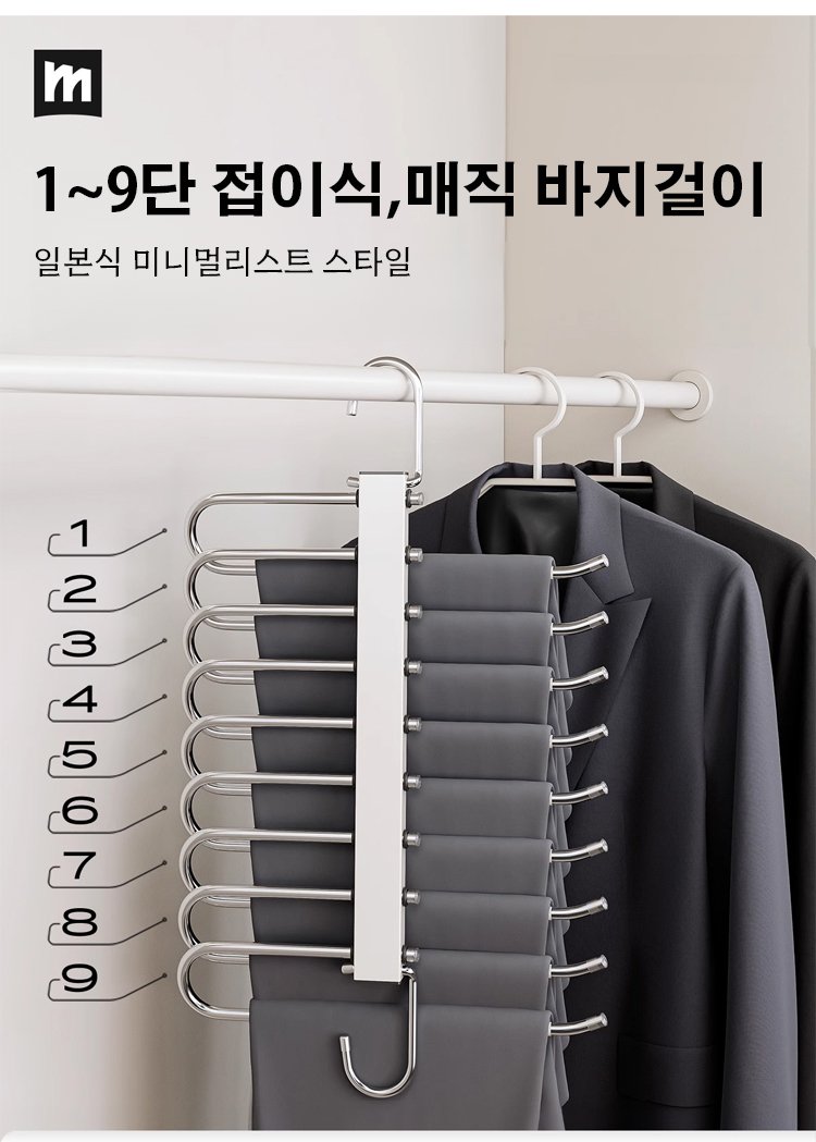 쉽게 꺼낼 수 있는 바지 옷걸이 구조