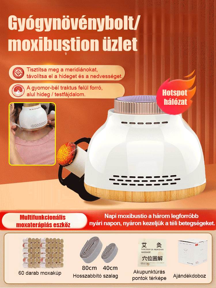 【A háromfeszültségű moxibustion megduplázza a hatást】 Füstmentes, többfunkciós moxibustion edény