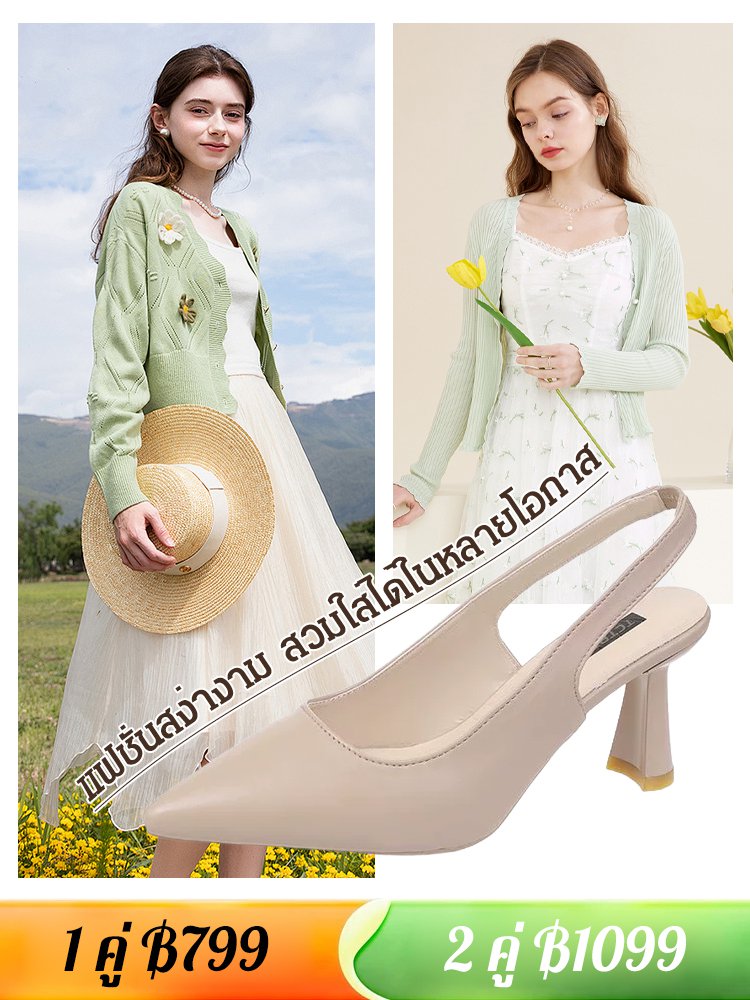 GK-รองเท้าแตะหัวแหลมส้นเข็มแบบปิดหัว