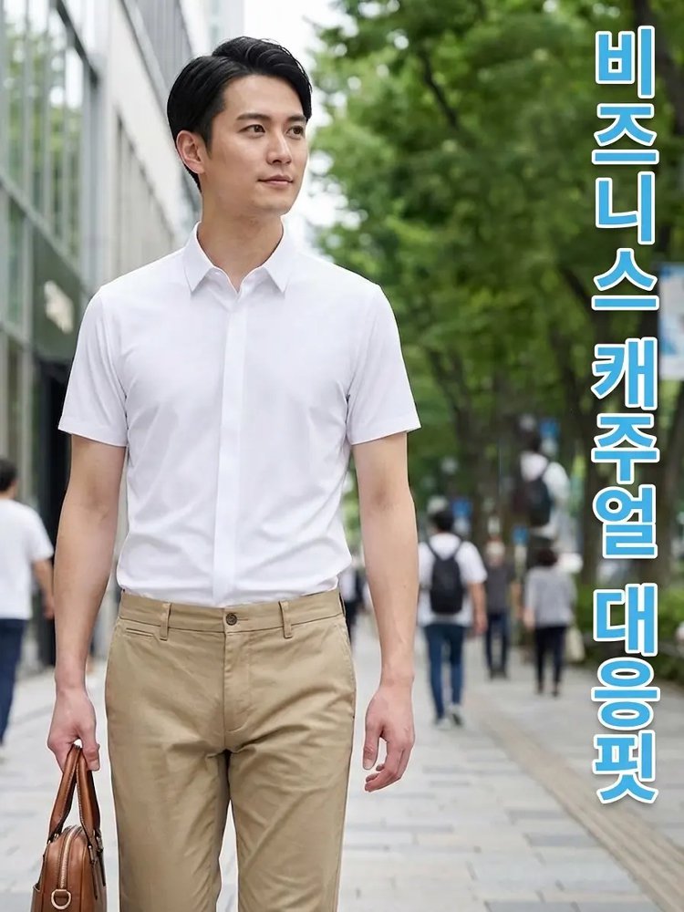여름 남성용 아이스 실크 반팔 셔츠