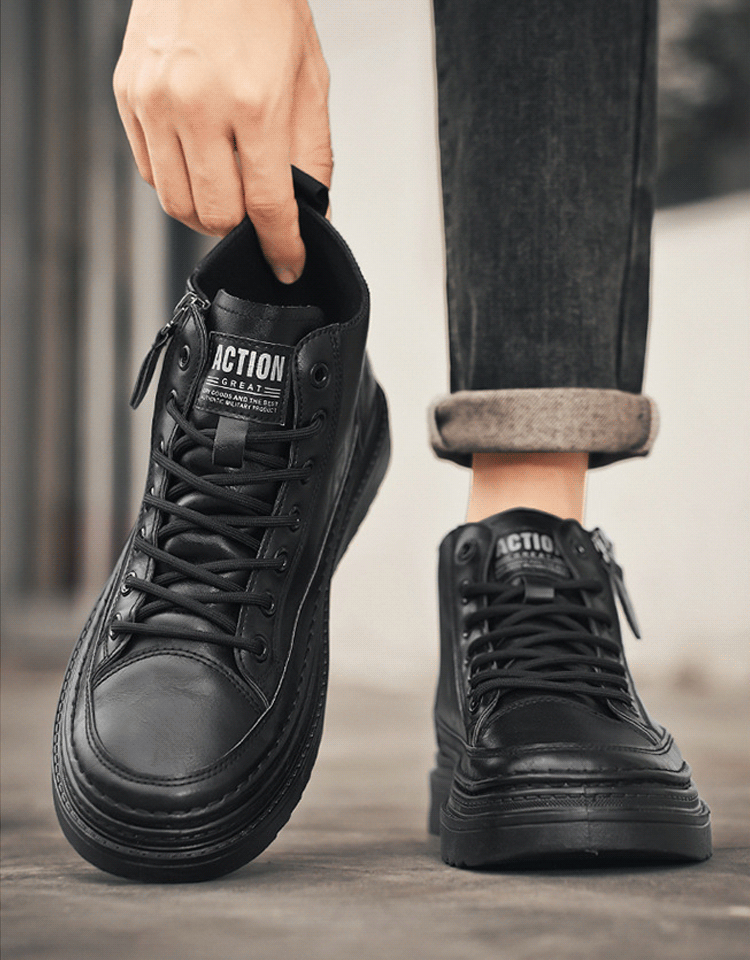 ハイカットジッパー付きマーチンブーツメンズ