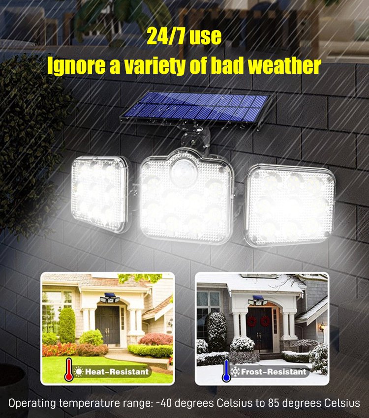 New Arrival Three Heads Solar Wall Light