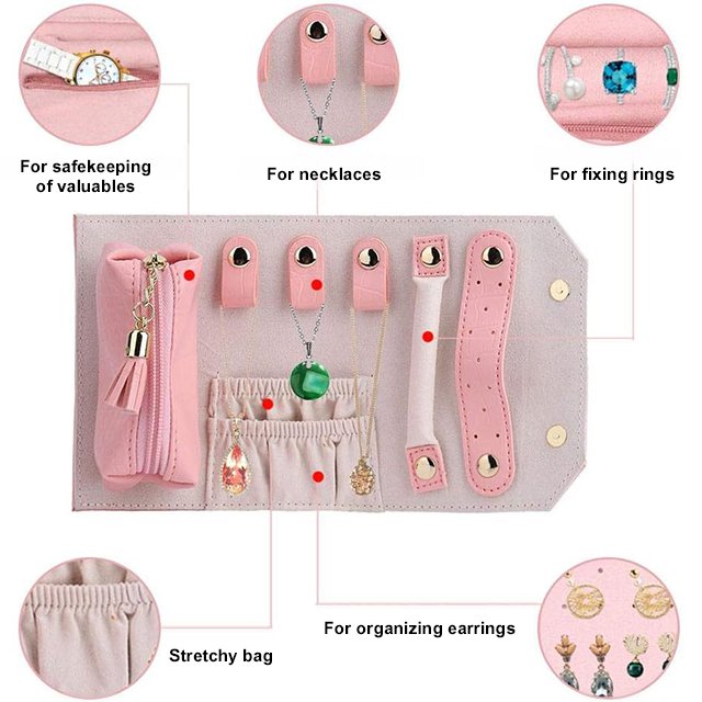 Jewelry Earring Organizer Roll Storage