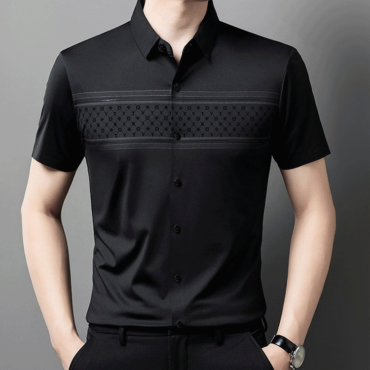 メンズプリント半袖シャツ