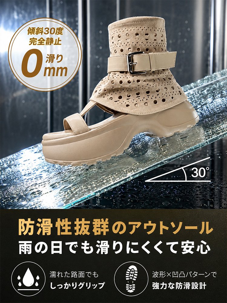 レディース美脚厚底ローマサンダル