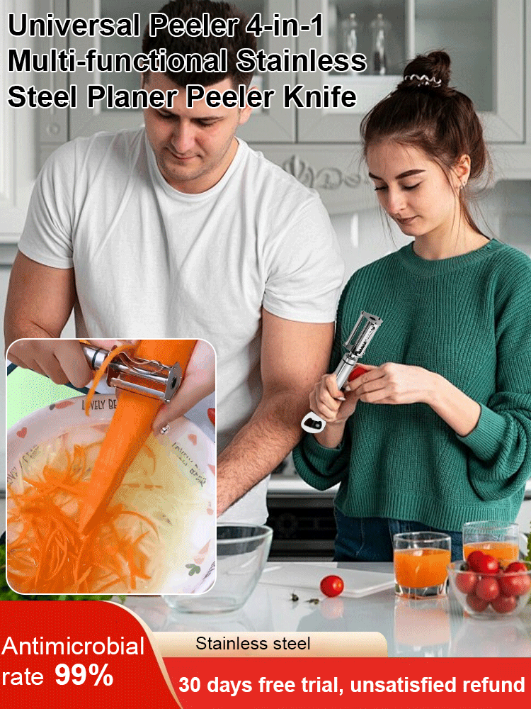All-purpose 4-in-1 multifunctional stainless steel peeling knife