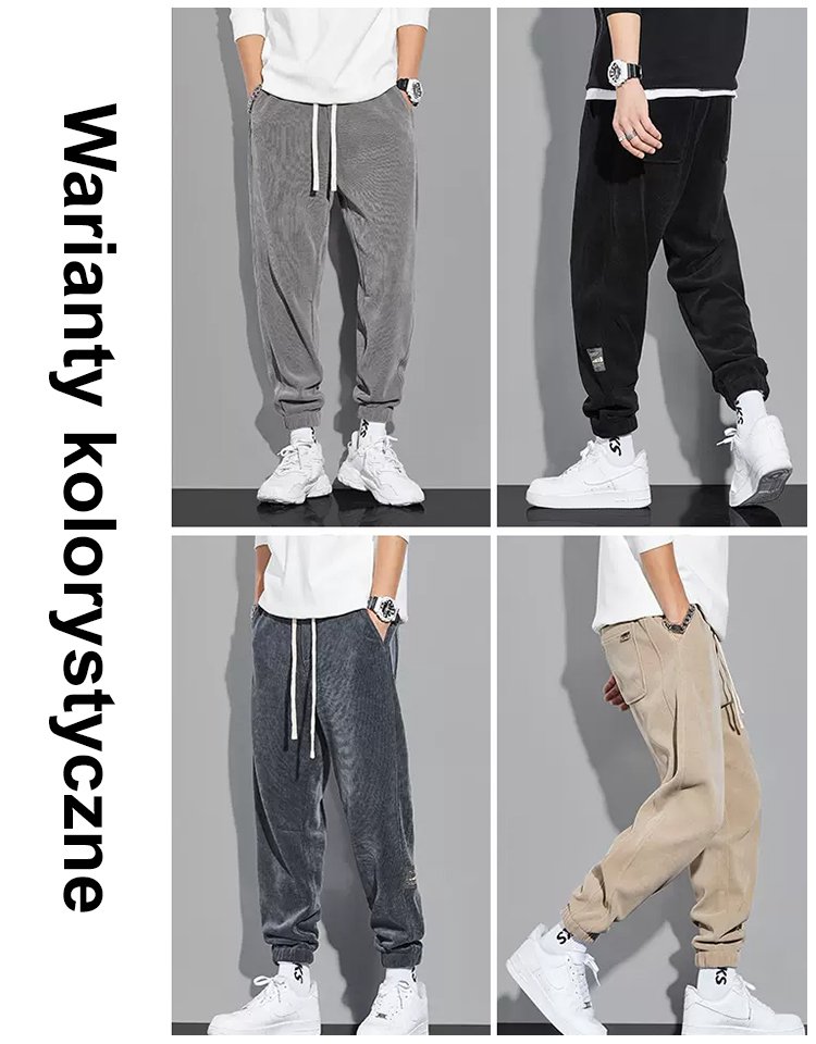 Zimowe spodnie sztruksowe z wkładką dla mężczyzn