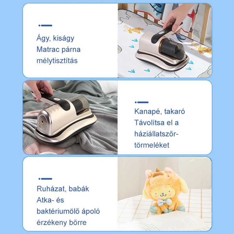 【Mély atka tisztítás】Ultraibolya sterilizálás vezeték nélküli atka eltávolító