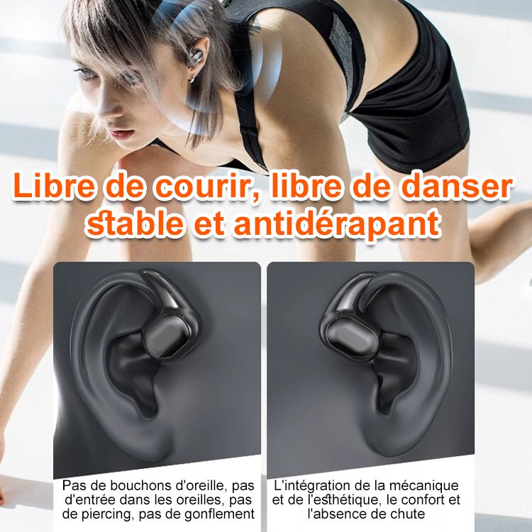 Écouteurs Bluetooth à oreilles suspendues à conduction osseuse