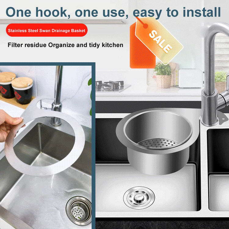 Stainless steel swan colander